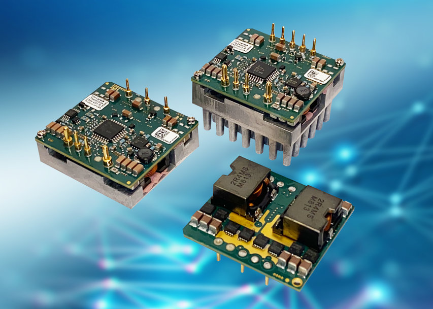 24V input DC-DC step-down (buck) converters deliver 750W in a 1/16th brick footprint